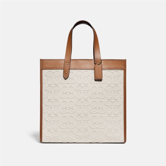 Coach Signature Canvas / Leather Field Tote Crossbody With Matching Zipper Pouch - Picture 15 of 16